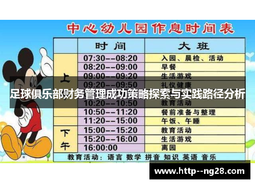 足球俱乐部财务管理成功策略探索与实践路径分析